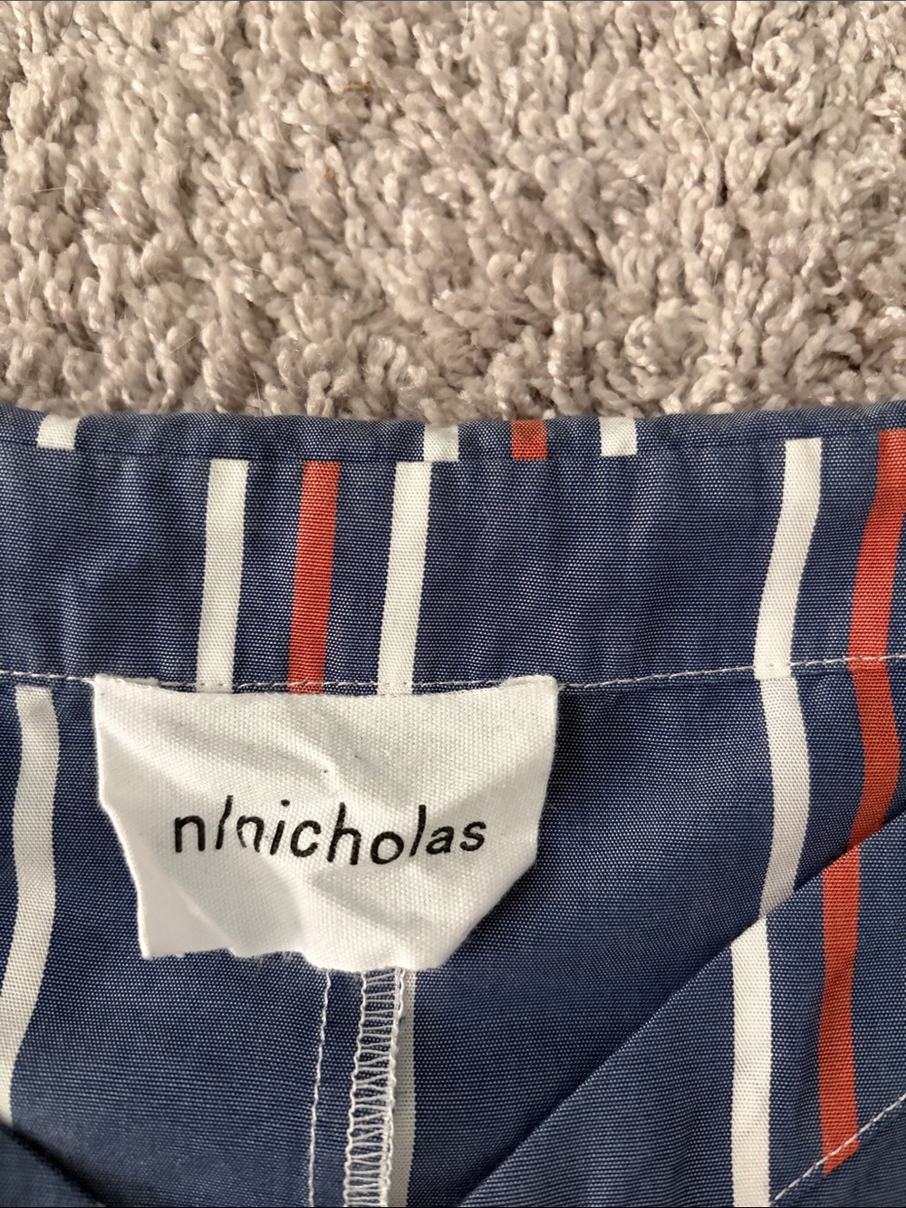 NICHOLAS Navy, White & Rust Striped Cold-Shoulder Top - Picture 2 of 13